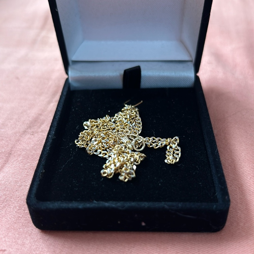 Real 2.5mm 24inch two tone 10k gold white and yellow